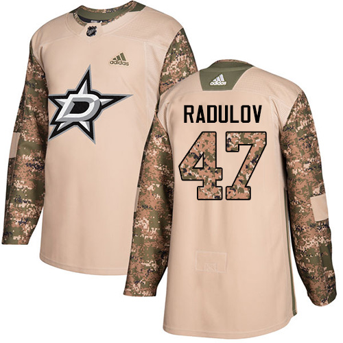 Youth Adidas Dallas Stars #47 Alexander Radulov Authentic Camo Veterans Day Practice NHL Jersey