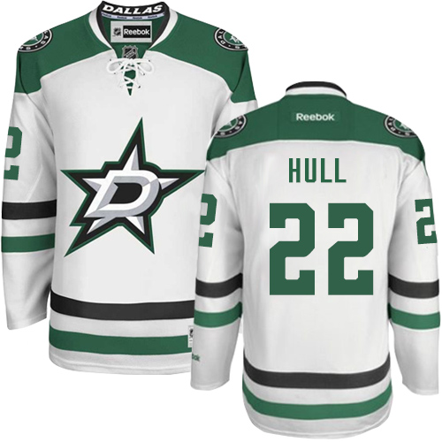 Men's Reebok Dallas Stars #22 Brett Hull Authentic White Away NHL Jersey