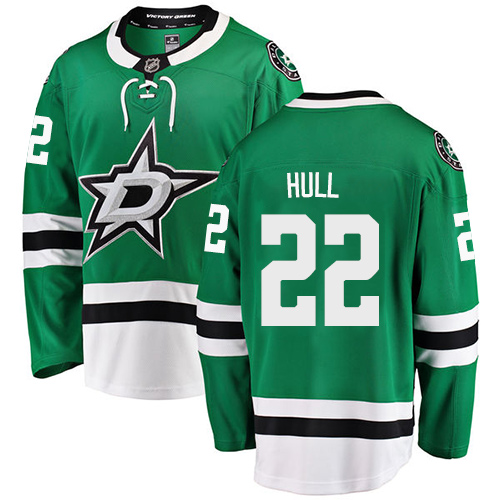 Men's Dallas Stars #22 Brett Hull Authentic Green Home Fanatics Branded Breakaway NHL Jersey