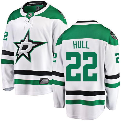 Men's Dallas Stars #22 Brett Hull Authentic White Away Fanatics Branded Breakaway NHL Jersey