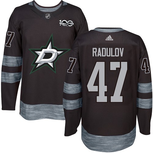 Men's Adidas Dallas Stars #47 Alexander Radulov Authentic Black 1917-2017 100th Anniversary NHL Jersey