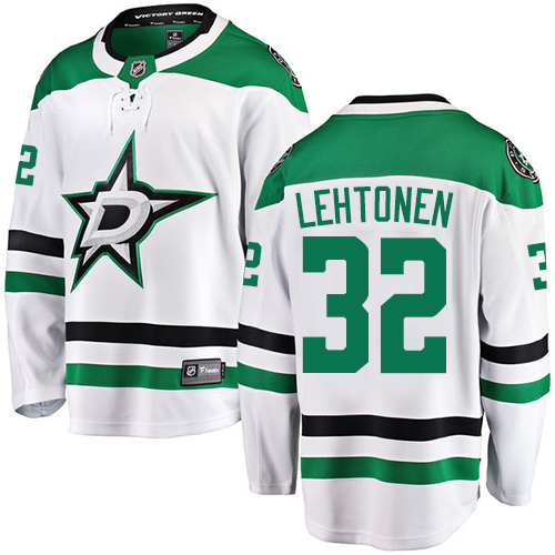 Men's Dallas Stars #32 Kari Lehtonen Authentic White Away Fanatics Branded Breakaway NHL Jersey