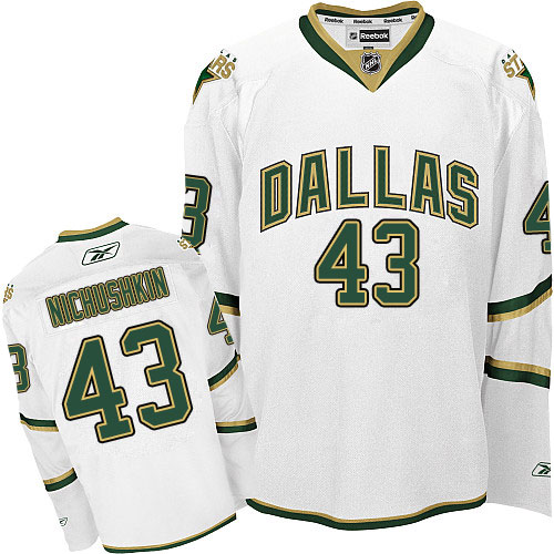 Men's Reebok Dallas Stars #43 Valeri Nichushkin Authentic White Third NHL Jersey