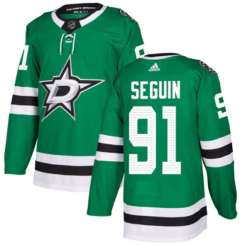 Men's Adidas Dallas Stars #91 Tyler Seguin Premier Green Home NHL Jersey