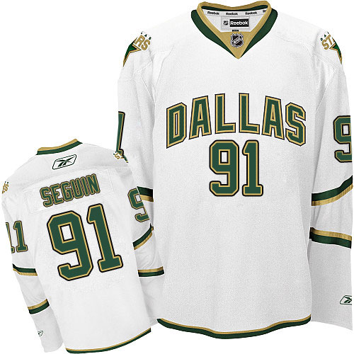 Men's Reebok Dallas Stars #91 Tyler Seguin Premier White Third NHL Jersey