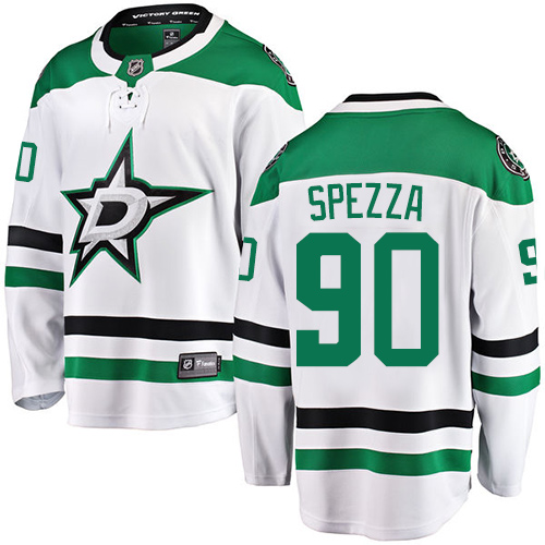 Men's Dallas Stars #90 Jason Spezza Authentic White Away Fanatics Branded Breakaway NHL Jersey