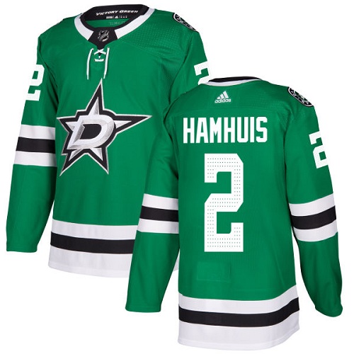 Men's Adidas Dallas Stars #2 Dan Hamhuis Authentic Green Home NHL Jersey