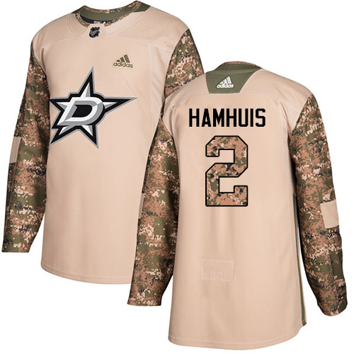 Men's Adidas Dallas Stars #2 Dan Hamhuis Authentic Camo Veterans Day Practice NHL Jersey