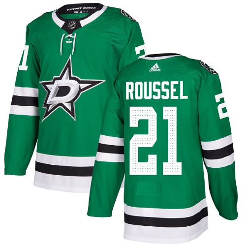 Men's Adidas Dallas Stars #21 Antoine Roussel Authentic Green Home NHL Jersey