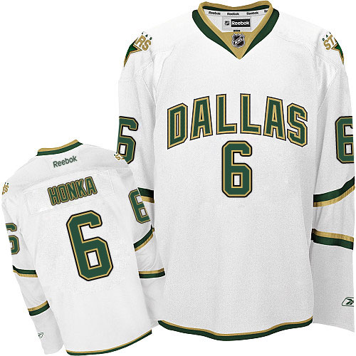 Men's Reebok Dallas Stars #6 Julius Honka Authentic White Third NHL Jersey