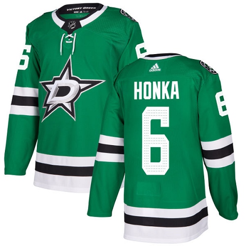Youth Adidas Dallas Stars #6 Julius Honka Authentic Green Home NHL Jersey