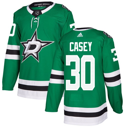 Men's Adidas Dallas Stars #30 Jon Casey Authentic Green Home NHL Jersey
