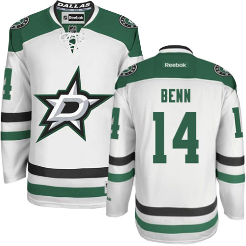 Women's Reebok Dallas Stars #14 Jamie Benn Authentic White Away NHL Jersey