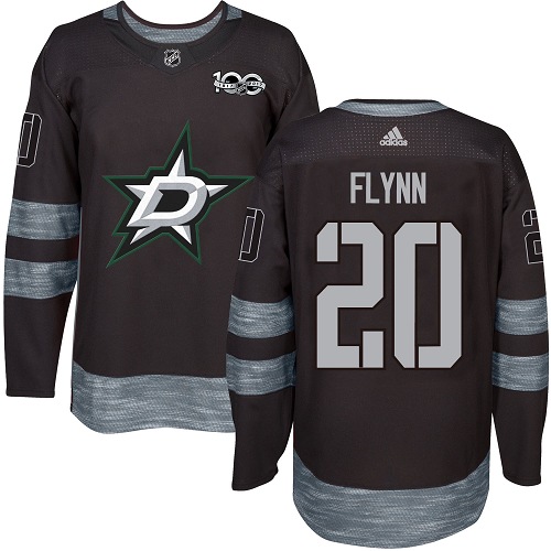 Men's Adidas Dallas Stars #20 Brian Flynn Authentic Black 1917-2017 100th Anniversary NHL Jersey