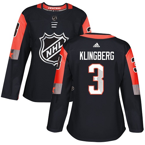 Women's Adidas Dallas Stars #3 John Klingberg Authentic Black 2018 All-Star Central Division NHL Jersey