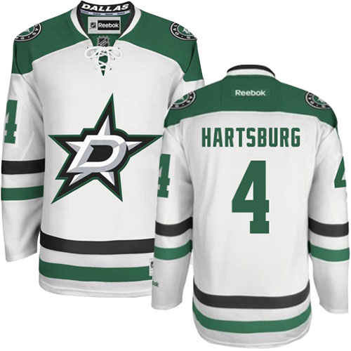 Youth Reebok Dallas Stars #4 Craig Hartsburg Authentic White Away NHL Jersey