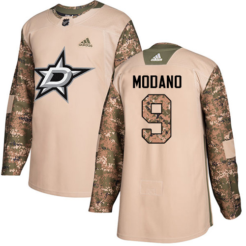 Youth Adidas Dallas Stars #9 Mike Modano Authentic Camo Veterans Day Practice NHL Jersey