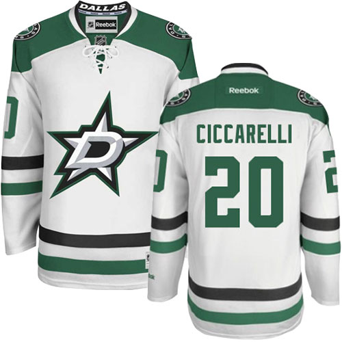 Youth Reebok Dallas Stars #20 Dino Ciccarelli Authentic White Away NHL Jersey