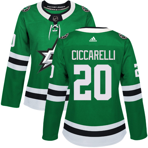 Women's Adidas Dallas Stars #20 Dino Ciccarelli Premier Green Home NHL Jersey