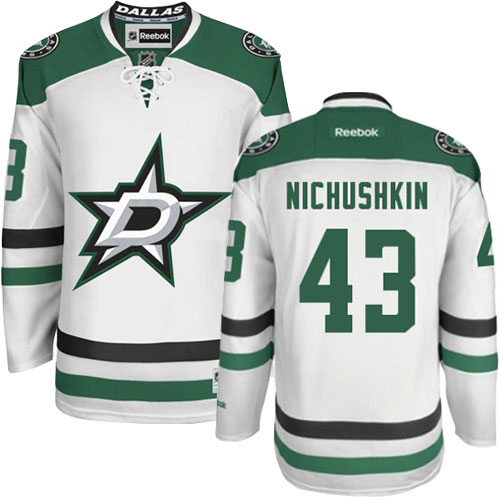 Youth Reebok Dallas Stars #43 Valeri Nichushkin Authentic White Away NHL Jersey