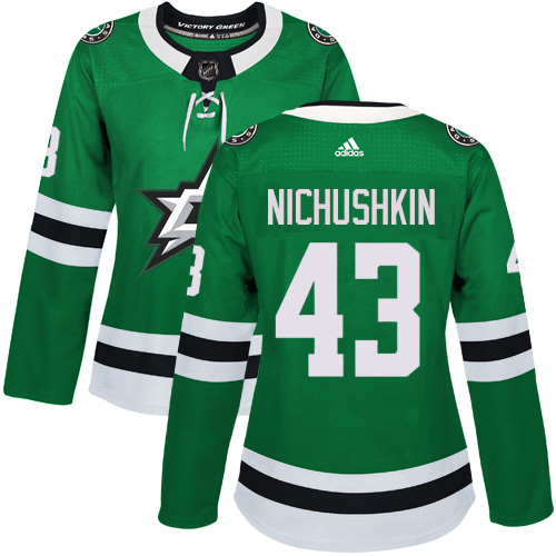 Women's Adidas Dallas Stars #43 Valeri Nichushkin Authentic Green Home NHL Jersey