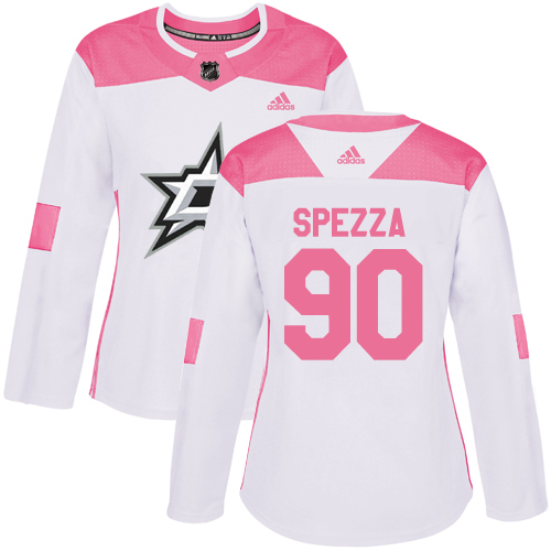Women's Adidas Dallas Stars #90 Jason Spezza Authentic White/Pink Fashion NHL Jersey
