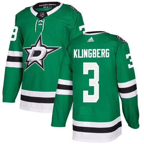 Youth Adidas Dallas Stars #3 John Klingberg Authentic Green Home NHL Jersey