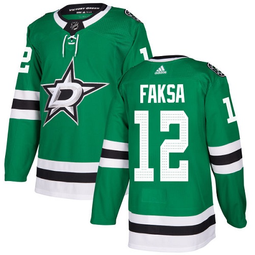 Youth Adidas Dallas Stars #12 Radek Faksa Authentic Green Home NHL Jersey