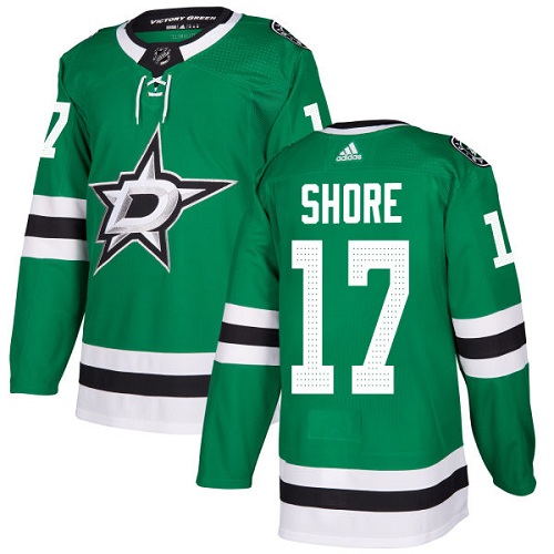 Men's Adidas Dallas Stars #17 Devin Shore Authentic Green Home NHL Jersey