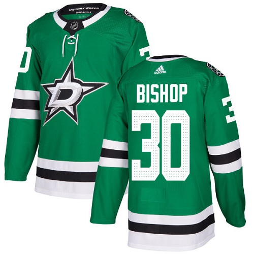 Men's Adidas Dallas Stars #30 Ben Bishop Authentic Green Home NHL Jersey
