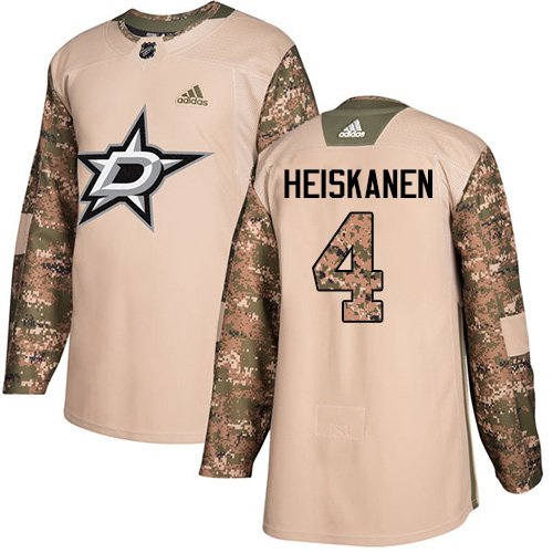 Men's Adidas Dallas Stars #4 Miro Heiskanen Authentic Camo Veterans Day Practice NHL Jersey
