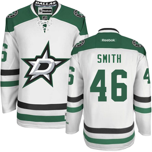 Youth Reebok Dallas Stars #46 Gemel Smith Authentic White Away NHL Jersey