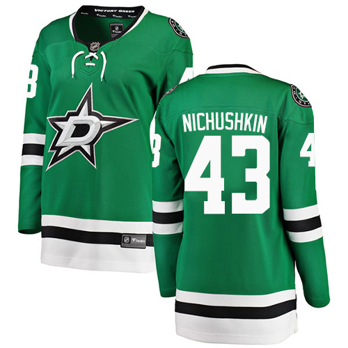 Women's Dallas Stars #43 Valeri Nichushkin Authentic Green Home Fanatics Branded Breakaway NHL Jersey