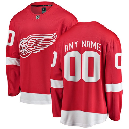 Men's Detroit Red Wings Customized Authentic Red Home Fanatics Branded Breakaway NHL Jersey