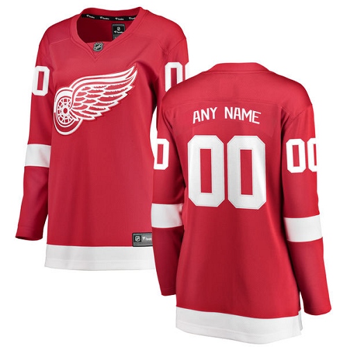 Women's Detroit Red Wings Customized Authentic Red Home Fanatics Branded Breakaway NHL Jersey