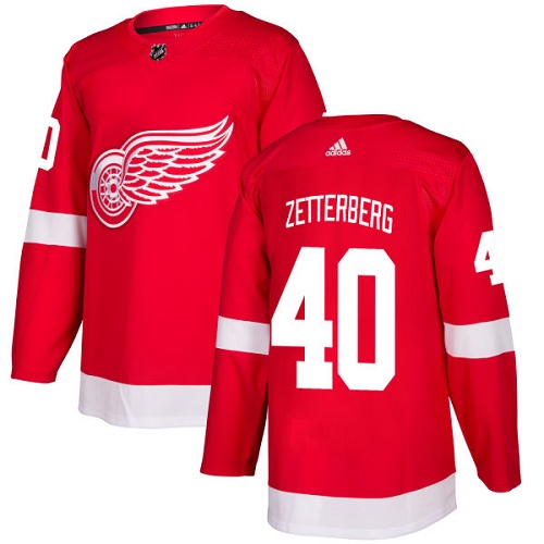 Men's Adidas Detroit Red Wings #40 Henrik Zetterberg Premier Red Home NHL Jersey