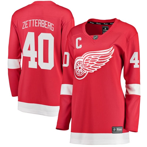Women's Detroit Red Wings #40 Henrik Zetterberg Authentic Red Home Fanatics Branded Breakaway NHL Jersey