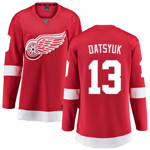 Women's Detroit Red Wings #13 Pavel Datsyuk Authentic Red Home Fanatics Branded Breakaway NHL Jersey