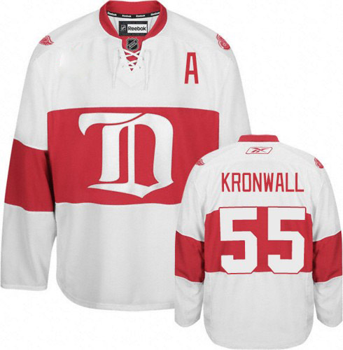 Men's Reebok Detroit Red Wings #55 Niklas Kronwall Authentic White Third NHL Jersey
