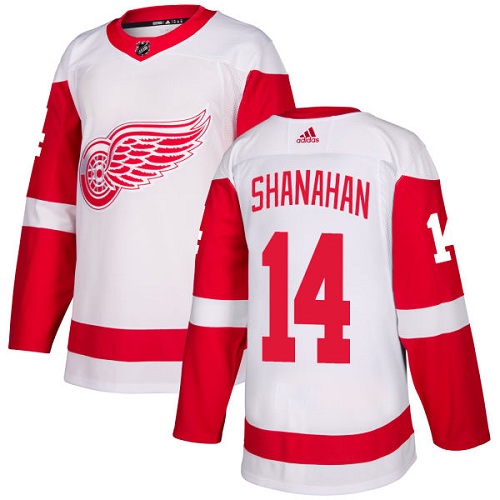 Youth Adidas Detroit Red Wings #14 Brendan Shanahan Authentic White Away NHL Jersey