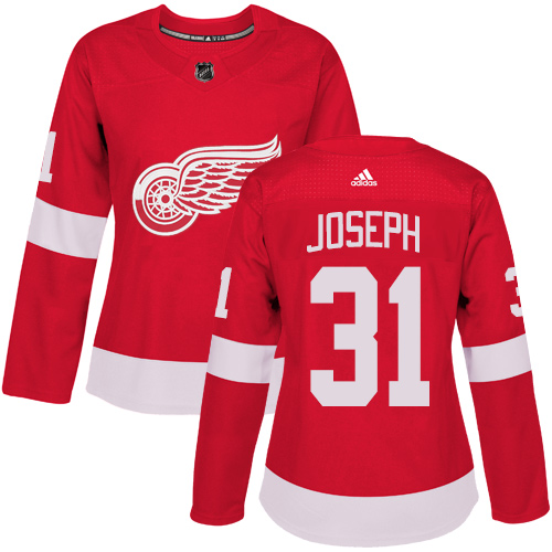 Women's Adidas Detroit Red Wings #31 Curtis Joseph Premier Red Home NHL Jersey