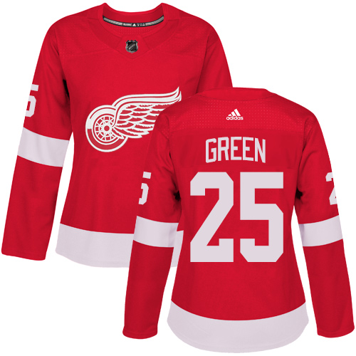 Women's Adidas Detroit Red Wings #25 Mike Green Authentic Red Home NHL Jersey
