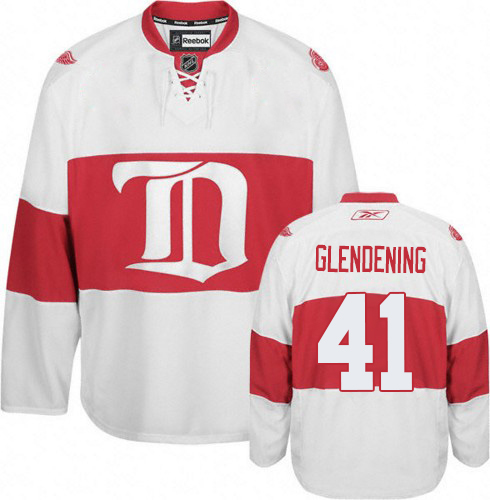 Women's Reebok Detroit Red Wings #41 Luke Glendening Premier White Third NHL Jersey