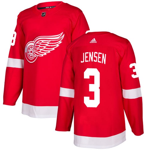 Men's Adidas Detroit Red Wings #3 Nick Jensen Authentic Red Home NHL Jersey
