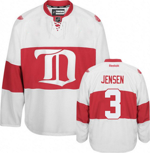 Men's Reebok Detroit Red Wings #3 Nick Jensen Premier White Third NHL Jersey