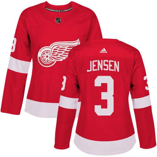 Women's Adidas Detroit Red Wings #3 Nick Jensen Authentic Red Home NHL Jersey
