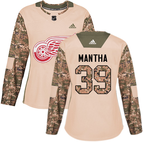 Women's Adidas Detroit Red Wings #39 Anthony Mantha Authentic Camo Veterans Day Practice NHL Jersey