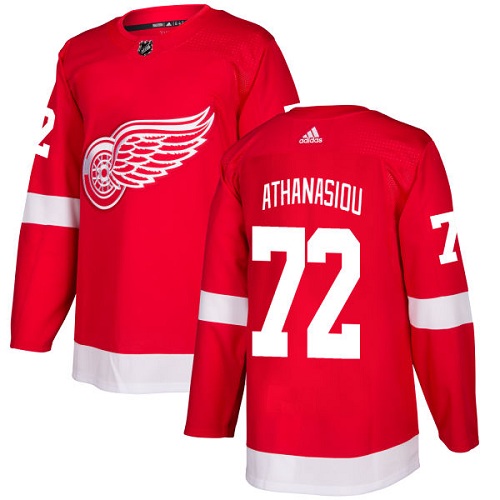 Men's Adidas Detroit Red Wings #72 Andreas Athanasiou Authentic Red Home NHL Jersey