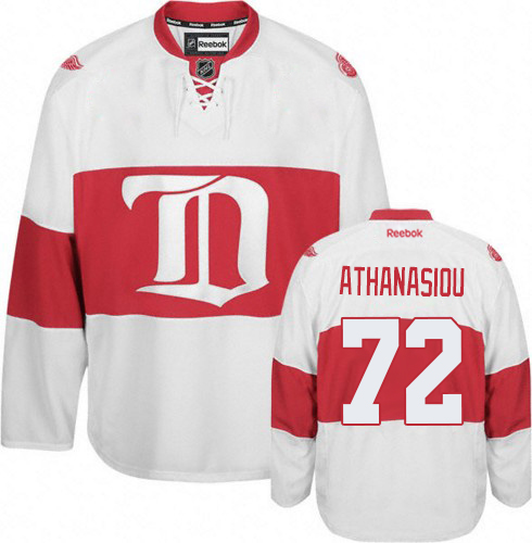 Women's Reebok Detroit Red Wings #72 Andreas Athanasiou Premier White Third NHL Jersey