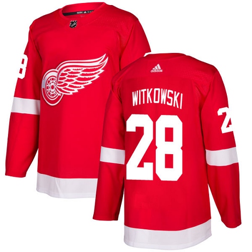 Men's Adidas Detroit Red Wings #28 Luke Witkowski Premier Red Home NHL Jersey